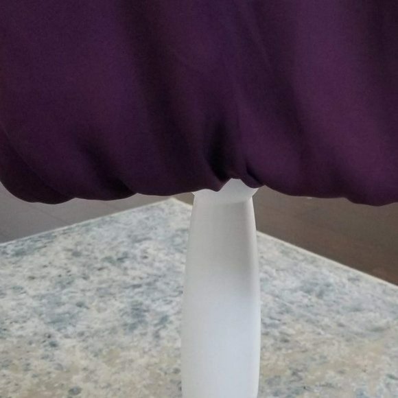 Essentials by ABS Aubergine Dress Ruffle and Bead Detail on Neckline - Picture 4 of 7